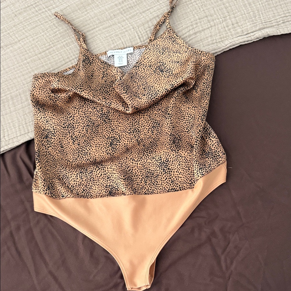 Sincerely Jules Spotted Tan Bodysuit